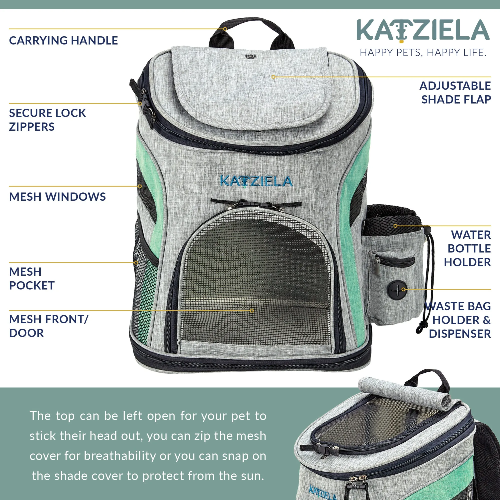 Katziela  Airline Approved Backpack for Pets